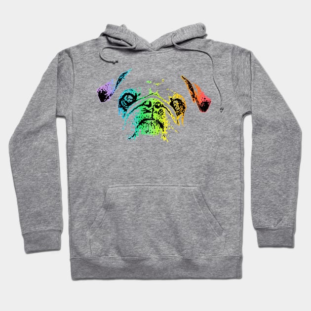 Rainbow Pug Hoodie by childofthecorn